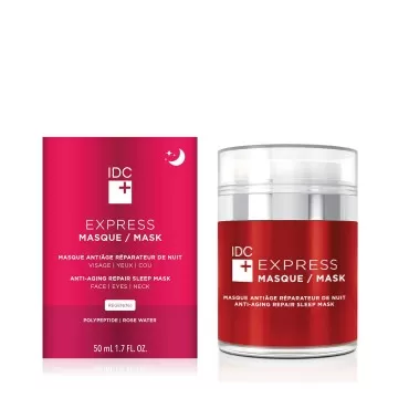 IDC Dermo Express Mask with REGEN(16) Anti-Aging Technology | Overnight Sleeping Gel Mask for Face, Eyes, and Neck | Hydrates, Nourishes, & Rejuvenates Skin | All Skin Types | 1.6 fl. oz / 50 mL
