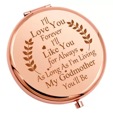Godmother Gift from Goddaughter Godson Compact Mirror Baptism Gifts Christian Gift for Aunt Mom Coworker Compact Makeup Mirror Easter Birthday Prayer Gift Personal Mirror Rose Gold
