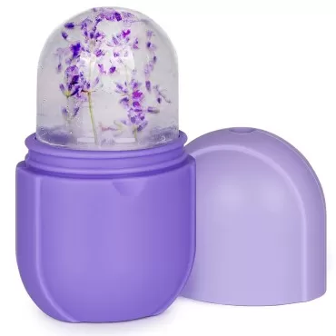 FUNWICT Ice Roller for Face Eyes, Silicone Ice Roller Mold, Facial Beauty Ice Roller Skin Care for Face and Eyes Puffiness Relief (Medium, Purple)
