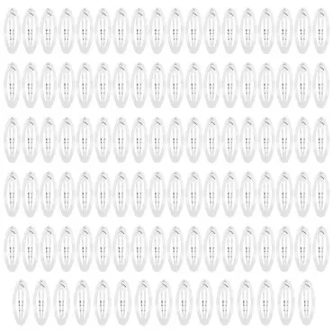 100 Pack Bulk 2 Inch 5 CM Oval Snap Metal Hair Cli...