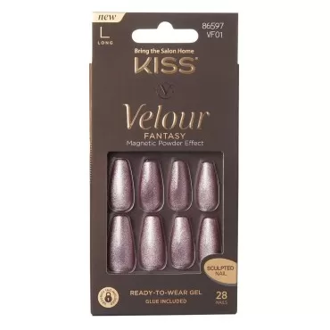 Kiss Velour Fantasy Nails 28 Count Long Purple