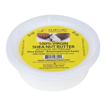 STAR CARE 100% Virgin Shea Nut Butter No Color No Perfume (8oz)
