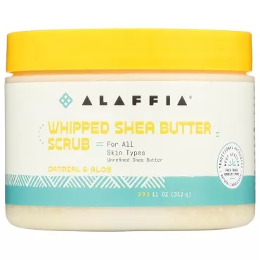 Alaffia Oatmeal & Aloe Whipped Shea Butter Scrub, ...