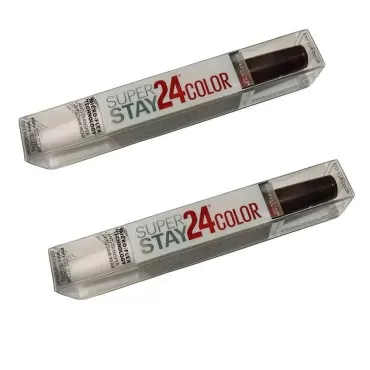 Maybelline New York Pack of 2 SuperStay 24 Color 2-Step Liquid Lipstick, Extreme Aubergine # 270