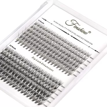 Fenshine Cluster Lashes Individual Lashes Wide Stem 0.07C 10D/20D Curl 9-14mm Length DIY Eyelash Extension Individual Soft False Lashes for Personal Use at Home
