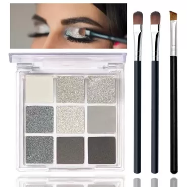 Black Smoky Eyeshadow Palette,Silver Shimmer Grey ...