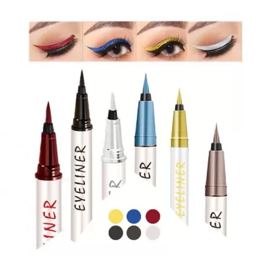 MIESCHER 6 Colors Matte Liquid Eyeliner Set, Colorful Liquid Eye Liners Set Waterproof Smudgeproof Colorful Matte Pencil Eyeliner Kit for All Day, Longwearing Soft Hair Eye Liner No-Skip, Ultra-Fine Tip, High Pigmented Eyeliner Set for Women(6 Colors)