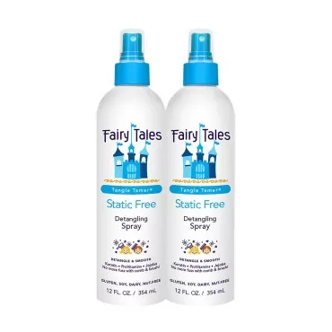 Fairy Tales Tangle Tamer Static Free Detangling Spray - Detangler Spray for Kids - Paraben Free, Sulfate Free, Gluten Free, Nut Free - 12 oz (2 pack)