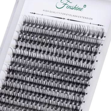 Fenshine Cluster Lashes Individual Lashes Wide Stem 0.07D 20D Curl 18mm DIY Eyelash Extension Individual Soft False Lashes for Personal Use at Home