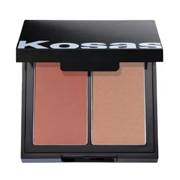 Kosas Color & Light Palette - Powder | Cushiony Blush & Highlighter Cheek Duo, (Papaya 1972 High Intensity)