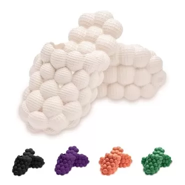 Funny Spa Slippers Massage Bubble Slides Slippers for Women Men,Funny Lychee Non-slip Gym House Slippers Shower Bedroom Slippers, Soft Pillow Stress Relief Slide Sandals for Ladies, White, 6-7 Women/4.5-5.5 Men