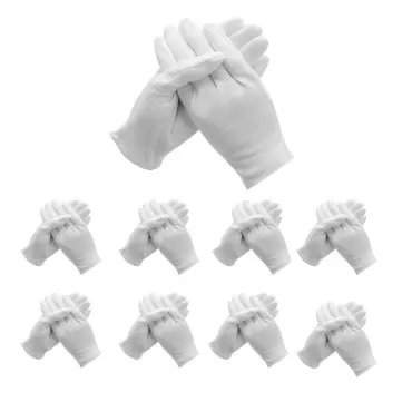 48 Pcs 24Pairs) White Cotton Gloves for Dry Hand M...