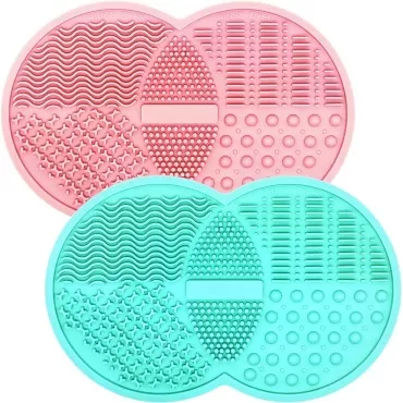 Makeup Brush Cleaning Mat, Silicone Makeup Brush S...