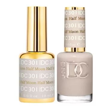 DNDDC Duo 301 Half Moon - Gel & Matching Lacquer Polish, 0.6 Ounce (DNDDC301H)