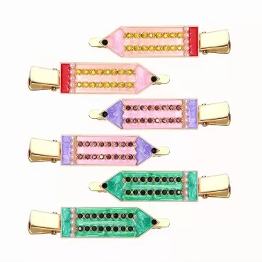 Funny Pencil Hair Clips Cute Rhinestone Pencil Teacher Hairpins for Women Girls Back To School Teachers Appreciation Hair Accessory Gifts