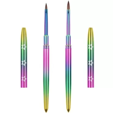 Ycyan 2Pcs Kolinsky Acrylic Nail Brush Set Rainbow...