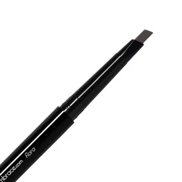 Eye Embrace Flora: Dark Brown-Gray Eyebrow Pencil - Waterproof, Double-Ended Automatic Angled Tip & Spoolie Brush, Cruelty-Free