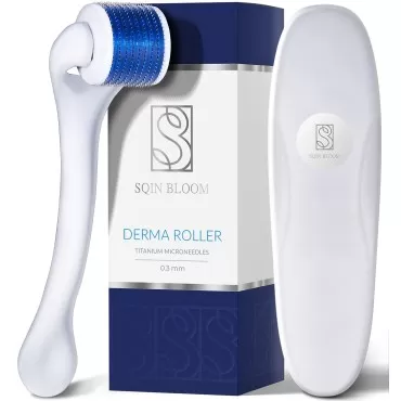 Microneedle Derma Roller for Face - Microneedling Roller for Skin Care - Micro Needling Roller for Face, Exfoliate and Smoothen Skin with Elegant Unique Protective Case. 0.3mm