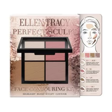 ELLEN TRACY Perfect Sculpt Face Contouring Kit: Highlight, Blush, Sculpt, and Contour for Effortless Beauty Enhancement
