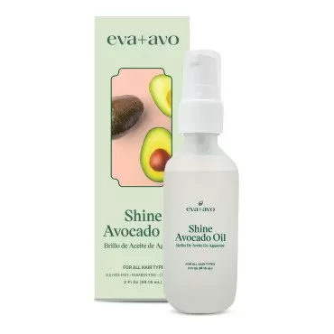 Eva + Avo Avocado Oil for Hair - Hydrating Hair Oil with Avocado and Castor Oil - Paraben and Sulfate-Free - Reduces Frizz and Restores Shine - 2 Fl Oz