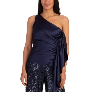 Trina Turk Women's Satin one Shoulder top, Night S...