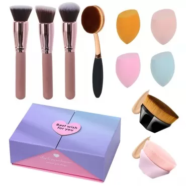 10 Pcs Multifunctional Foundation Brush Set, Gift ...