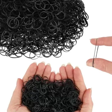 Expressions 3,000 Pc Hair Elastics Snag-Free Rubber Bands Small Black Hair Elastics, Mini Hair Rubberbands For Easy Hairstyling