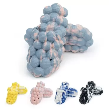 Funny Spa Slippers Massage Bubble Slides Slippers for Women Men,Funny Lychee Non-slip Gym House Slippers Shower Bedroom Slippers, Soft Pillow Stress Relief Slide Sandals for Ladies, Volcanic Blue, 10-11 Women/8.5-9.5 Men