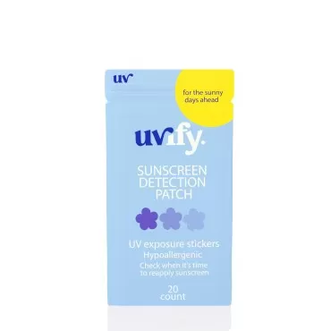 UVIFY UV Stickers for Sunscreen | 20 Count UV Detection Stickers | Know When to re-Apply Sunscreen | UV Stickers Safe for Kids Age 3+ (Pack of 1) (Pack of 1)