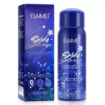 FUKEVY Hair Glitter spray,Instant Glitter Spray | 60ml Body Glitter | Easy to Apply, Glitter for Body, Face and Hair |Waterproof and Long-Lasting | Festival Cosmetic for Prom,Festival Rave,Stage