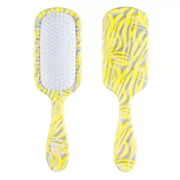 The Knot Dr. for Conair Hair Brush, Wet and Dry Detangler, Removes Knots and Tangles, For All Hair Types, Yellow/Grey Zebra