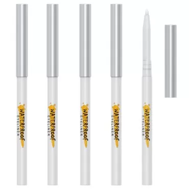 KAIQIKAIXI 5Pcs White Eyeliner Pen, Eyebrow Pen,Eye Shadow Pencil, Lip Line Pen, Eyelid Pad, Pencil Makeup Set Tool