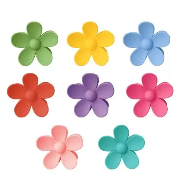 Hair Claw Clips 8PCS Flower Hair Clips, 3 Inch Cute Claw Clips For Women And Girls, Large Hair Clips Strong Hold For Thin Hair