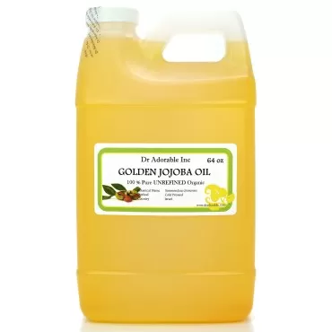 Dr Adorable - 64 oz - Jojoba Oil Golden - 100% Pure Natural Unrefined Organic Cold Pressed