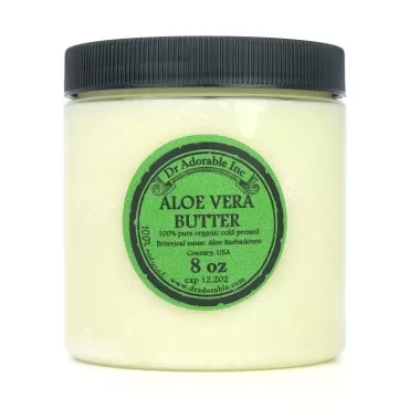 Dr Adorable - 8 oz - ALOE VERA BUTTER - 100% Pure Raw Fresh Natural Cold Pressed Skin Hair Nail Moisturizer DIY Creams Balms Lotions Soaps