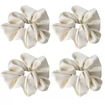 4 Pack Soft Bright Silk Satin Sleep Hair Scrunchie...