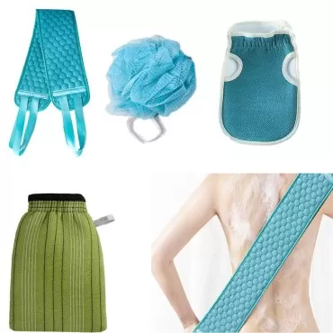 Exfoliating Mitt Body Scrub 4 Pcs,Exfoliating Gloves for Dead Skin,Back Scrubber Shower Exfoliator Gloves Remove Dead Skin