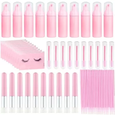 140 Pcs Eyelash Shampoo Bottle Brush Set,10 Pcs Ey...