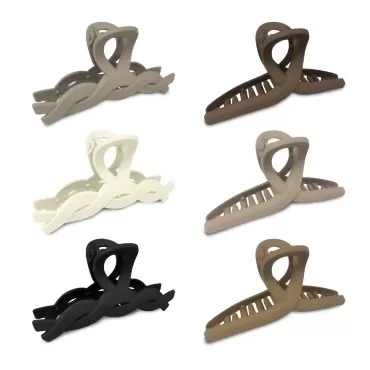 Hair Claw Clips, 3.3 Inch Non-Slip Matte Medium Size Claw Clips, 5 Color Strong Hold Square 90's Vintage Jaw Clips for Women & Girls, Hair Styling Accessories (Twist Hair Clips-New)