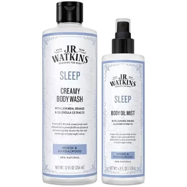 J.R. Watkins Sweet Dreams Gift Set Kit, SLEEP Creamy Body Wash & SLEEP Body Oil Mist
