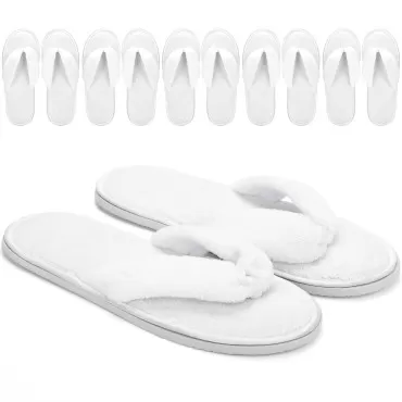Frcctre 6 Pack Flip Flop Spa Slippers, Fluffy Cora...