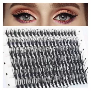 MAEXUS Lash Clusters, Individual lashes 120 Clusters Eyelash Extensions 30D Eyelash Extensions at Home (M30D, 0.07D, 8mm-16mm MIX)