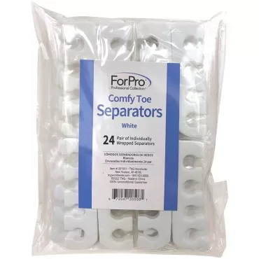 ForPro Comfy Toe Separators, White, Luxurious Foam...