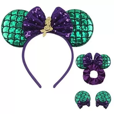 zhezesmila Mermaid Ears Mouse Headband, Little Mer...