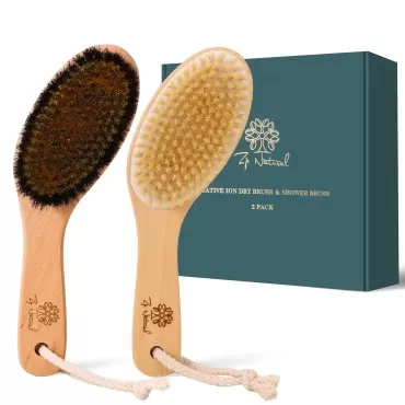 ZP Natural Dry Brushing Body Brush Set, Negative I...