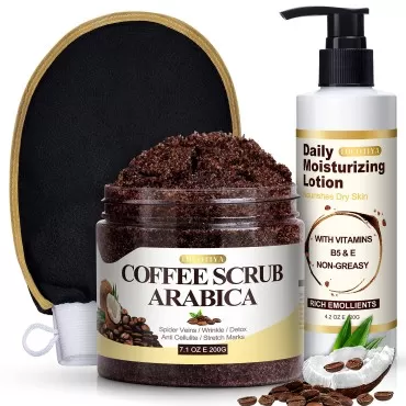 Coffee Scrub Body Exfoliator Skin Care Set, Moistu...