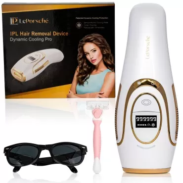 IPL Laser Hair Removal Device, Luxury IPL hair removal, Pain-Free Hair Remover for Women, Laser Hair Removal Device, IPL Laser Permanent Hair Removal for Women (White)