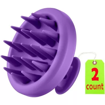 KTKUDY Scalp Massager Shampoo Brush 2 Pack - One-Piece Design Soft Silicone Scalp Scrubber - Scalp Exfoliator Help Relieve Itching & Dandruff - Hair Scalp Massager Brush for Hair Growth