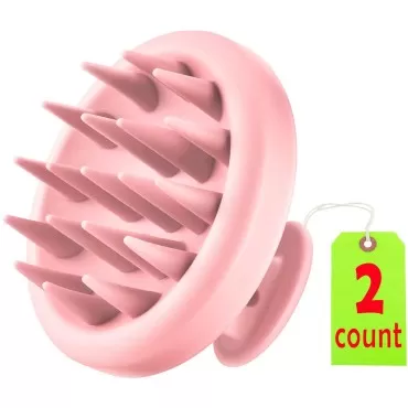 KTKUDY Scalp Massager Shampoo Brush 2 Pack - One-Piece Design Soft Silicone Scalp Scrubber - Scalp Exfoliator Help Relieve Itching & Dandruff - Hair Scalp Massager Brush for Hair Growth