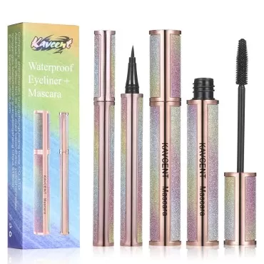 4D Silk Fiber Lash Mascara Liquid Eyeliner Set Wat...